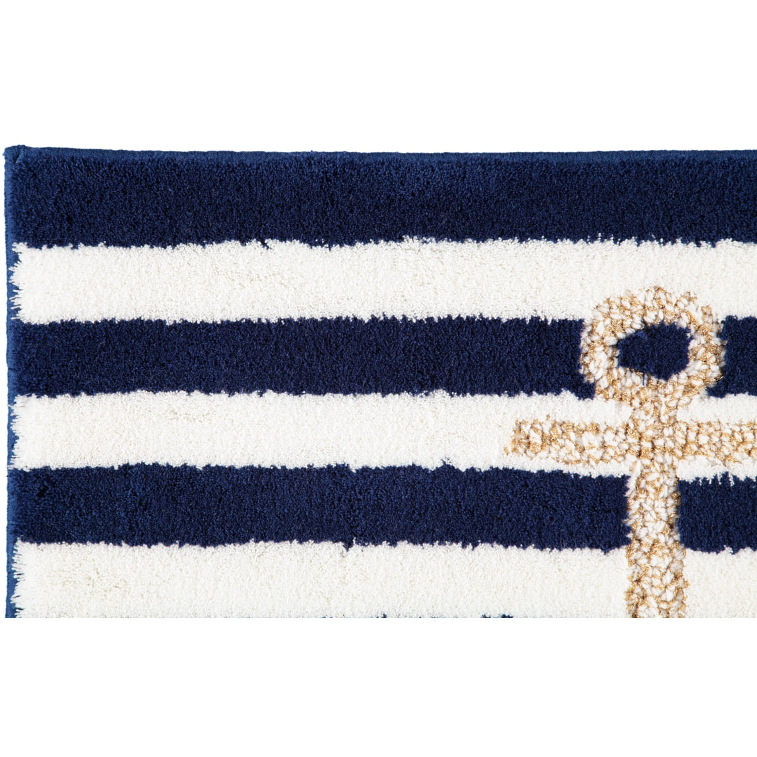 Rhomtuft RHOMTUFT Badteppiche Anker royal-weiss-weiss-gold lurex - 1368