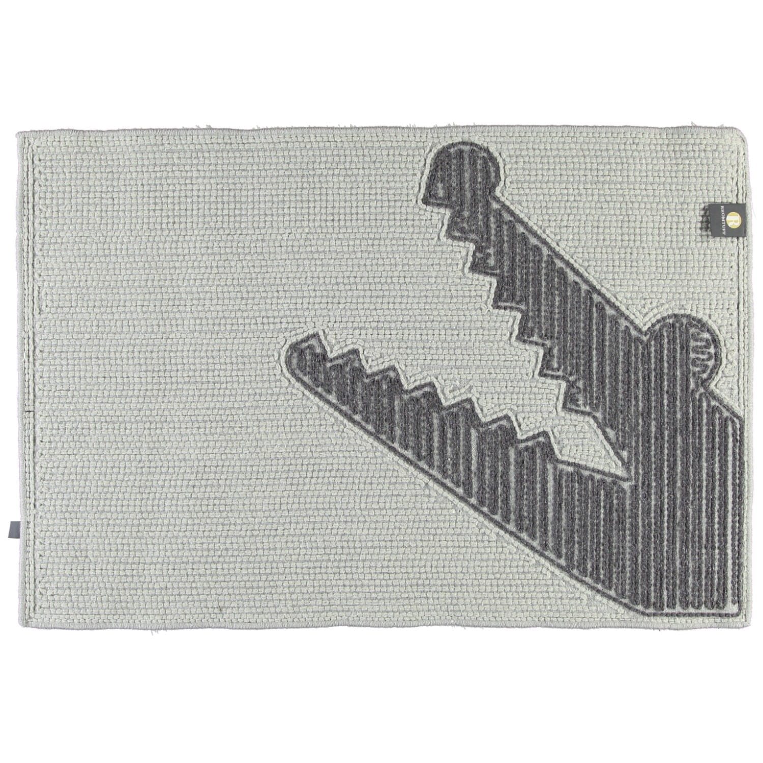 Rhomtuft - Badteppich Croc - Farbe: perlgrau/kaviar - 1212