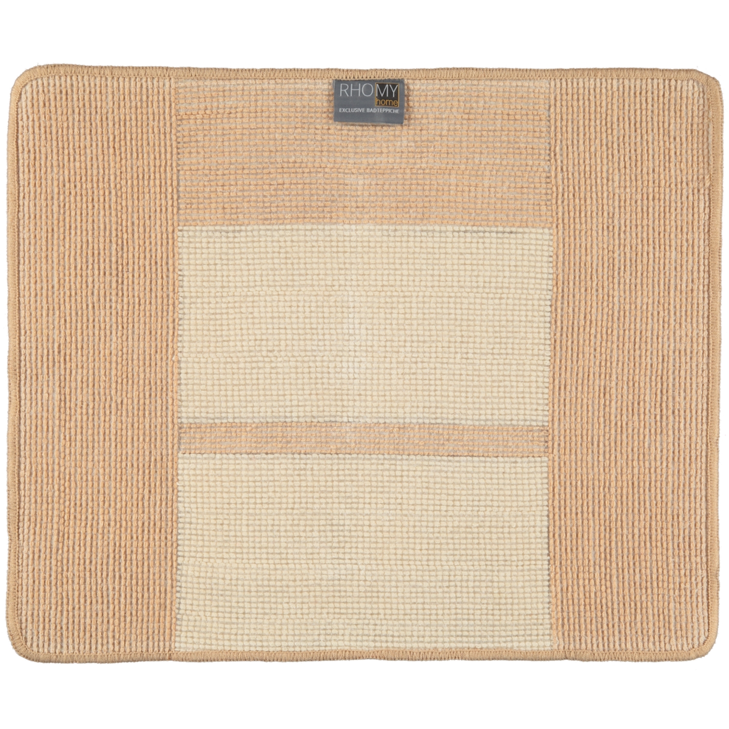 Rhomtuft RHOMY - Badteppich Liberty 256 - Farbe: beige/weiß - 410 - 50x60 cm