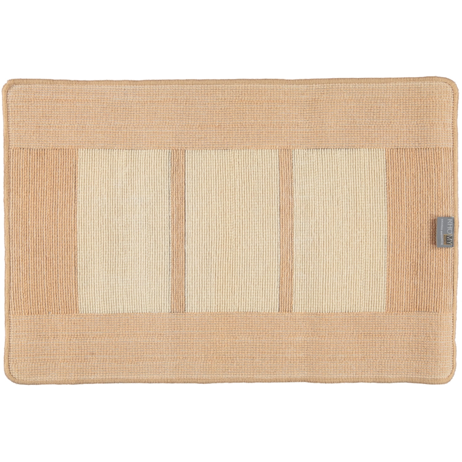 Rhomtuft RHOMY - Badteppich Liberty 256 - Farbe: beige/weiß - 410 - 60x90 cm