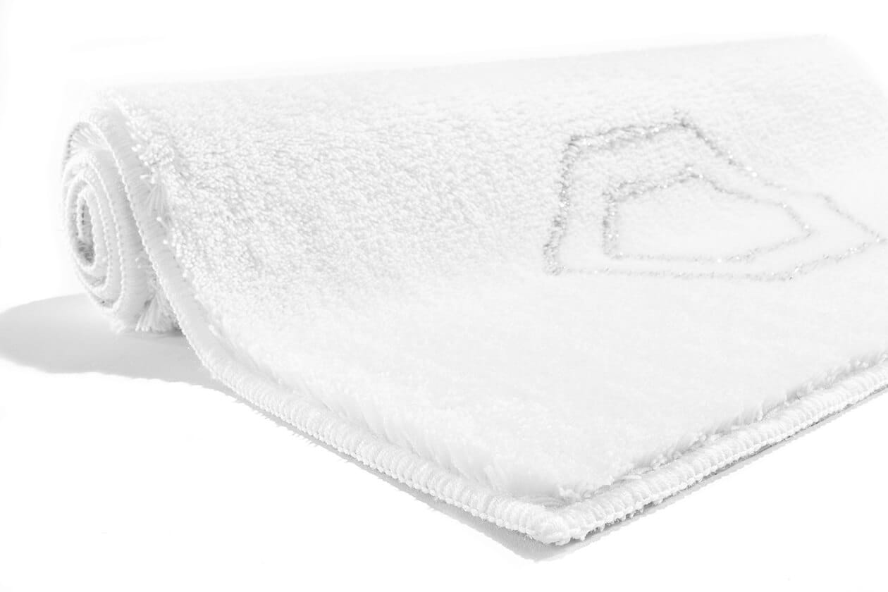 Rhomtuft RHOMY - Badteppich Elegance 259 - Farbe: weiß/silberlurex - 151 - 50x60 cm
