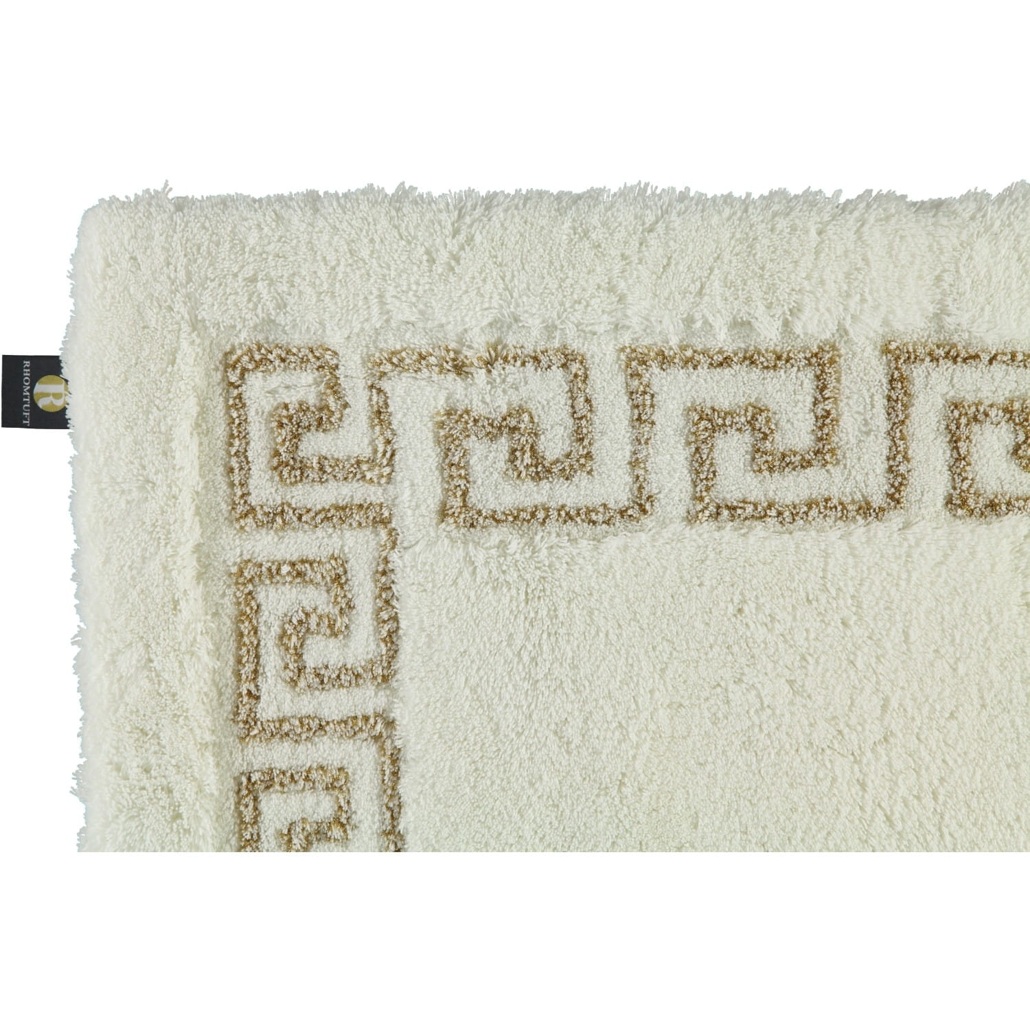 Rhomtuft - Badteppich Mäander - Farbe: weiss/weiss-goldlurex - 1321