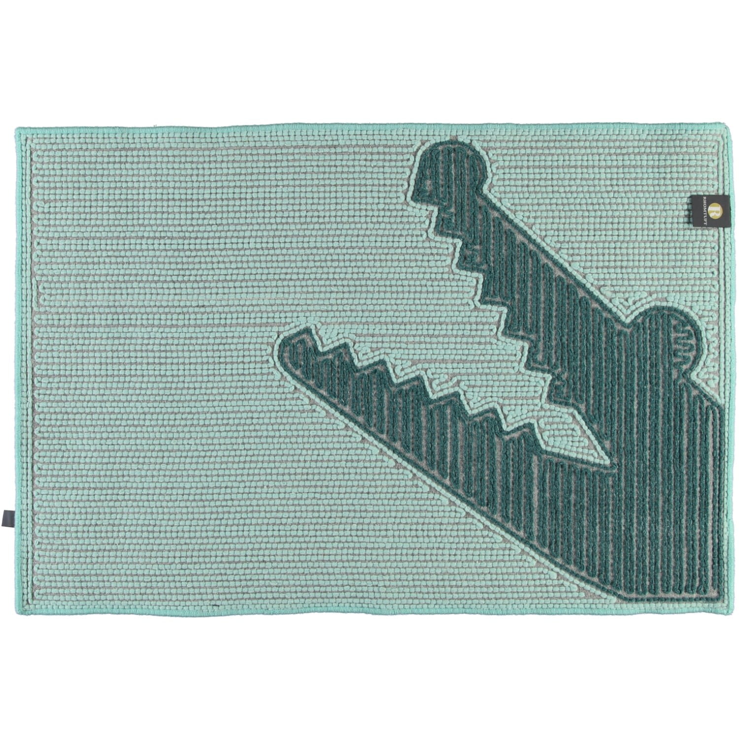 Rhomtuft - Badteppich Croc - Farbe: mint/pazifik - 1210