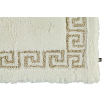 Rhomtuft - Badteppich Mäander - Farbe: weiss/weiss-goldlurex - 1321 Toilettenvorlage mit Ausschnitt